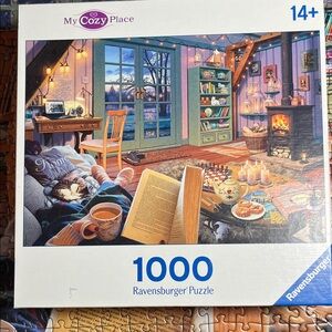 🧩 1000 piece Ravensburger “My Cozy Place”. Warm, pleasant, fun to work. Complete